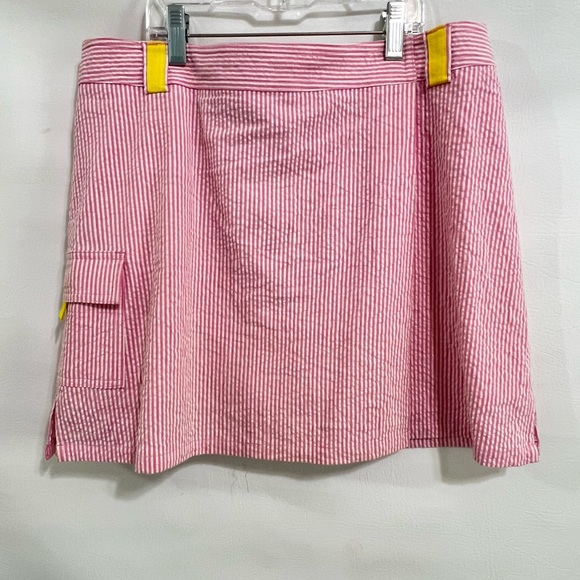 Lilly Pulitzer Skort pink white stripe seer sucker EC sz 4 - Picture 3 of 14